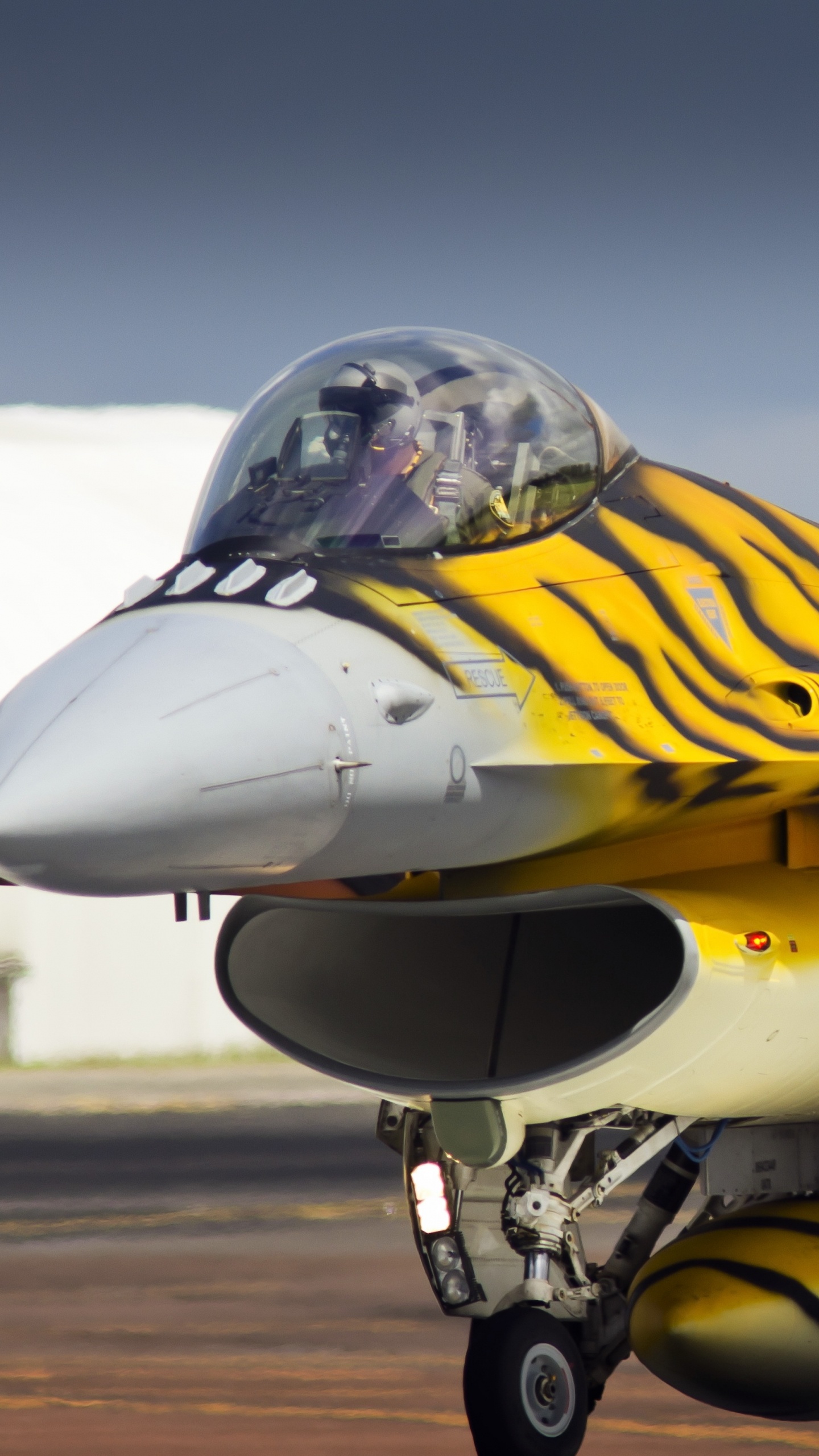 Yellow and Black Fighter Jet. Wallpaper in 1440x2560 Resolution
