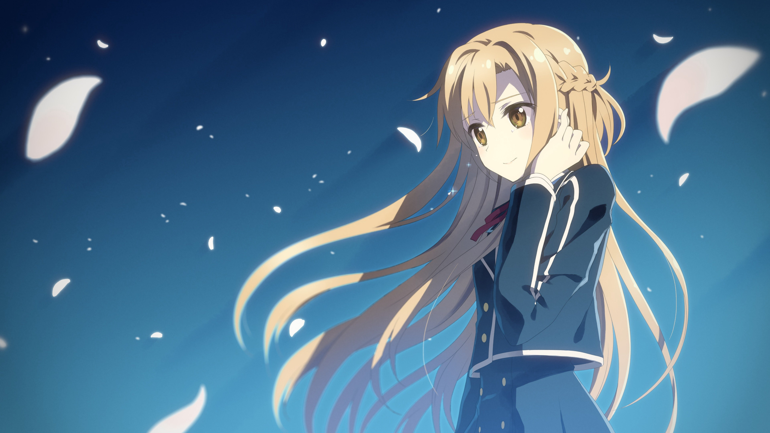 Anime-Charakter Mit Blonden Haaren. Wallpaper in 2560x1440 Resolution