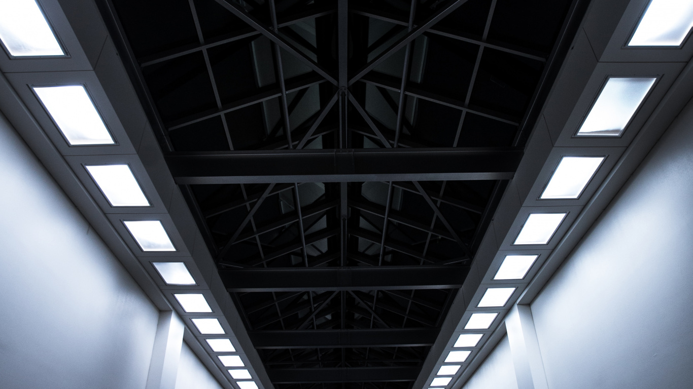 Techo Blanco y Negro Con Luz. Wallpaper in 1366x768 Resolution