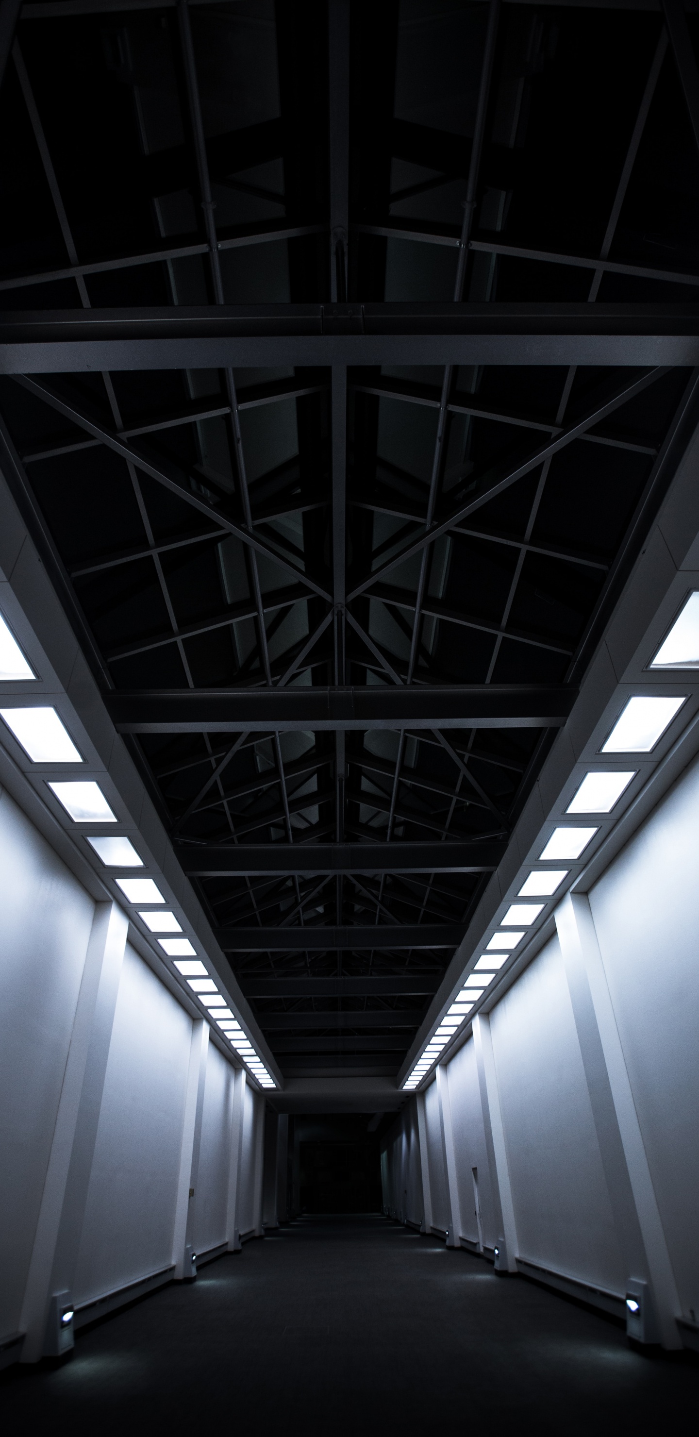 Weiße Und Schwarze Decke Mit Licht. Wallpaper in 1440x2960 Resolution