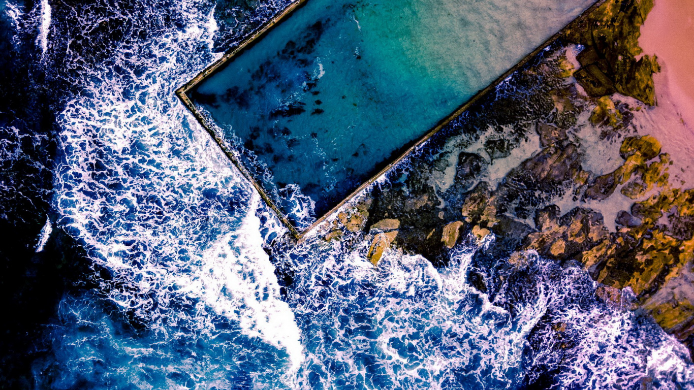 Natur, Wasser, Wasserressourcen, Blau, Wasserlauf. Wallpaper in 1366x768 Resolution