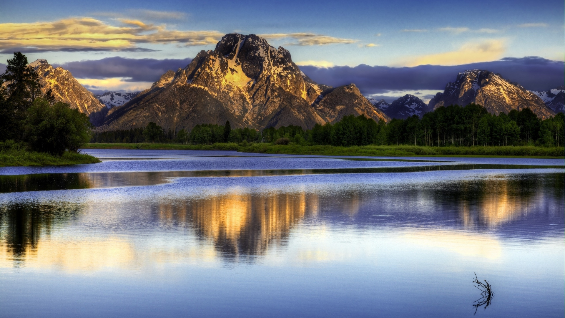Lake Near Green Trees and Mountain Under Blue Sky During Daytime. Wallpaper in 1920x1080 Resolution