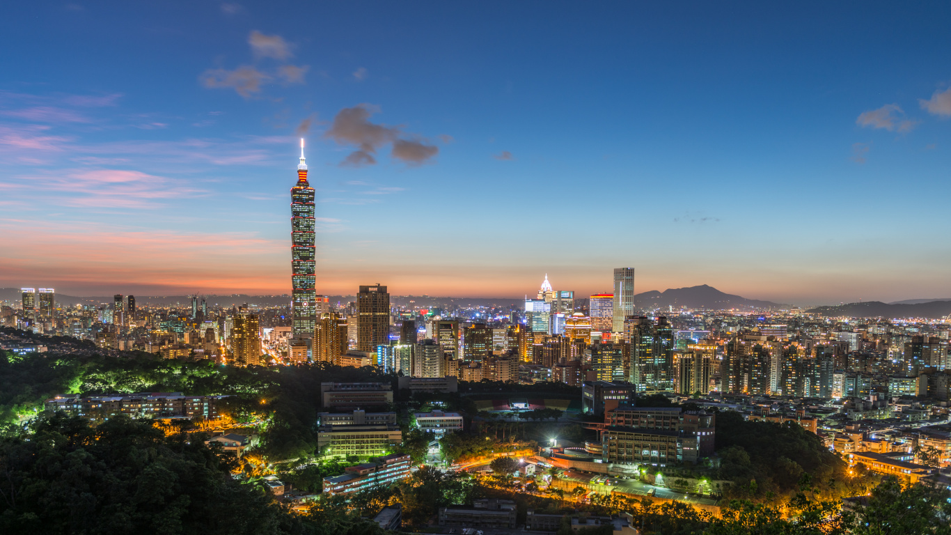 台北101, 城市, 城市景观, 里程碑, 大都会 壁纸 1366x768 允许
