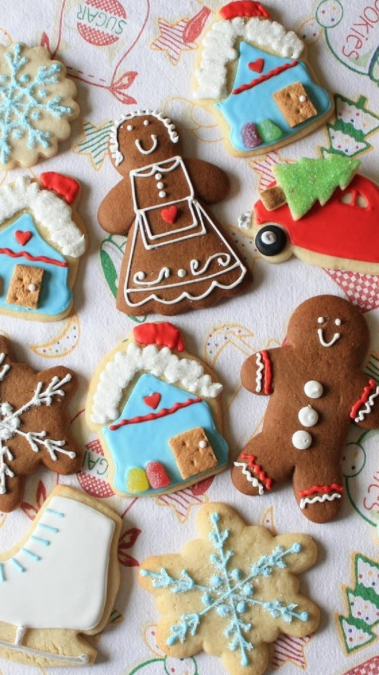 Christmas Cookie, Sugar Cookie, Kekse Und Cracker, Royal Icing, Lebkuchen. Wallpaper in 750x1334 Resolution