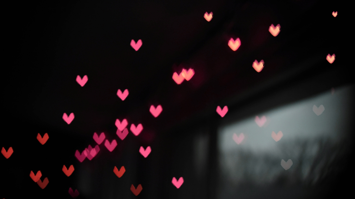 Bokeh, Licht, Pink, Magenta, Nacht. Wallpaper in 1366x768 Resolution