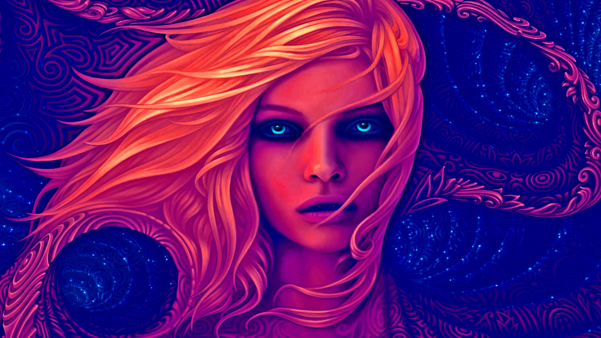 艺术, 艺术作品, 奇妙的技术, 紫罗兰色, 电蓝色的 壁纸 1920x1080 允许