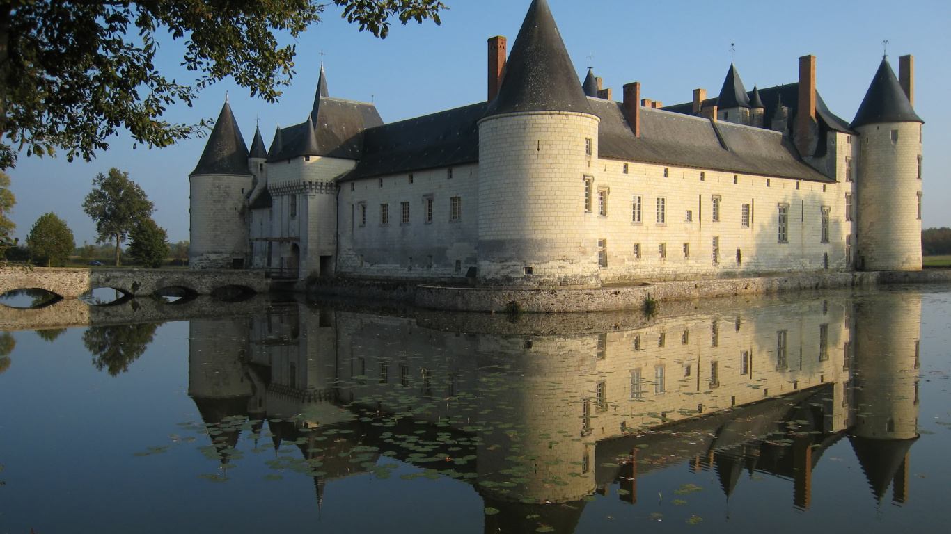 Château, Réflexion, du Château D'eau, Voie Navigable, Fossé. Wallpaper in 1366x768 Resolution