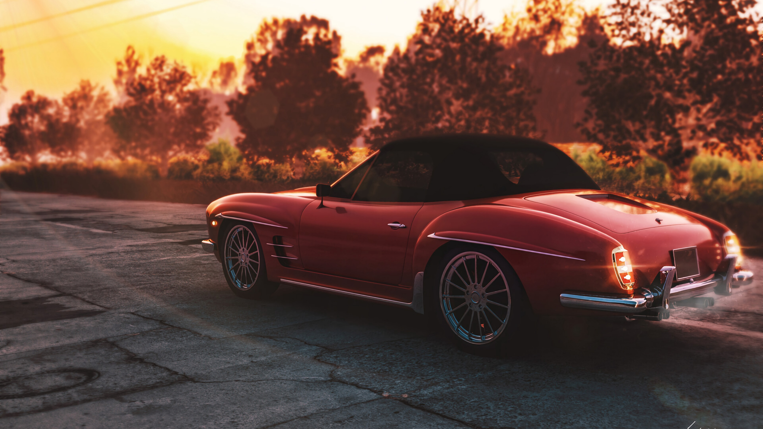 Red Porsche 911 on Road During Daytime. Wallpaper in 2560x1440 Resolution
