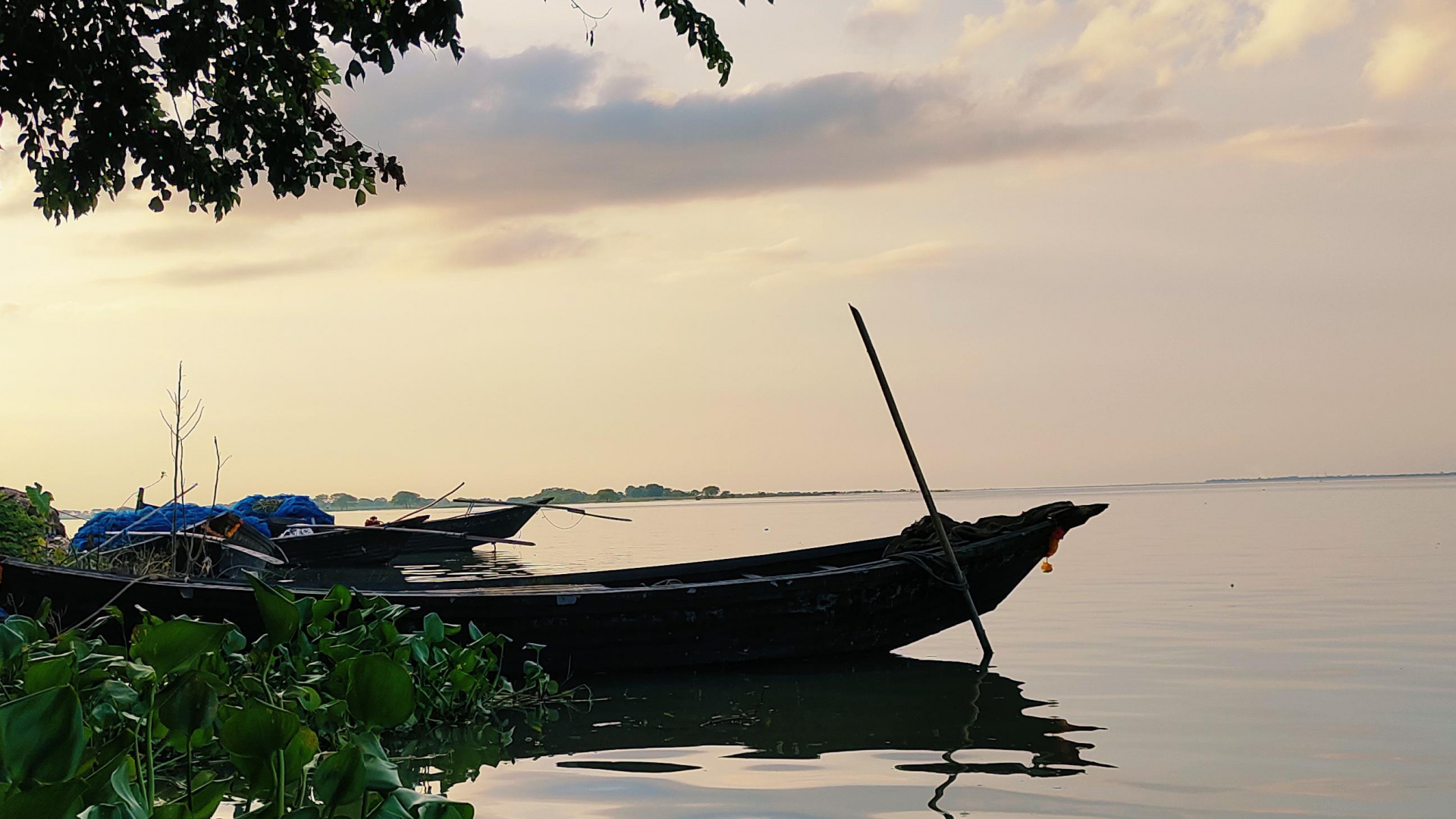 Water, Cloud, Boat, Water Resources, Plant. Wallpaper in 1920x1080 Resolution