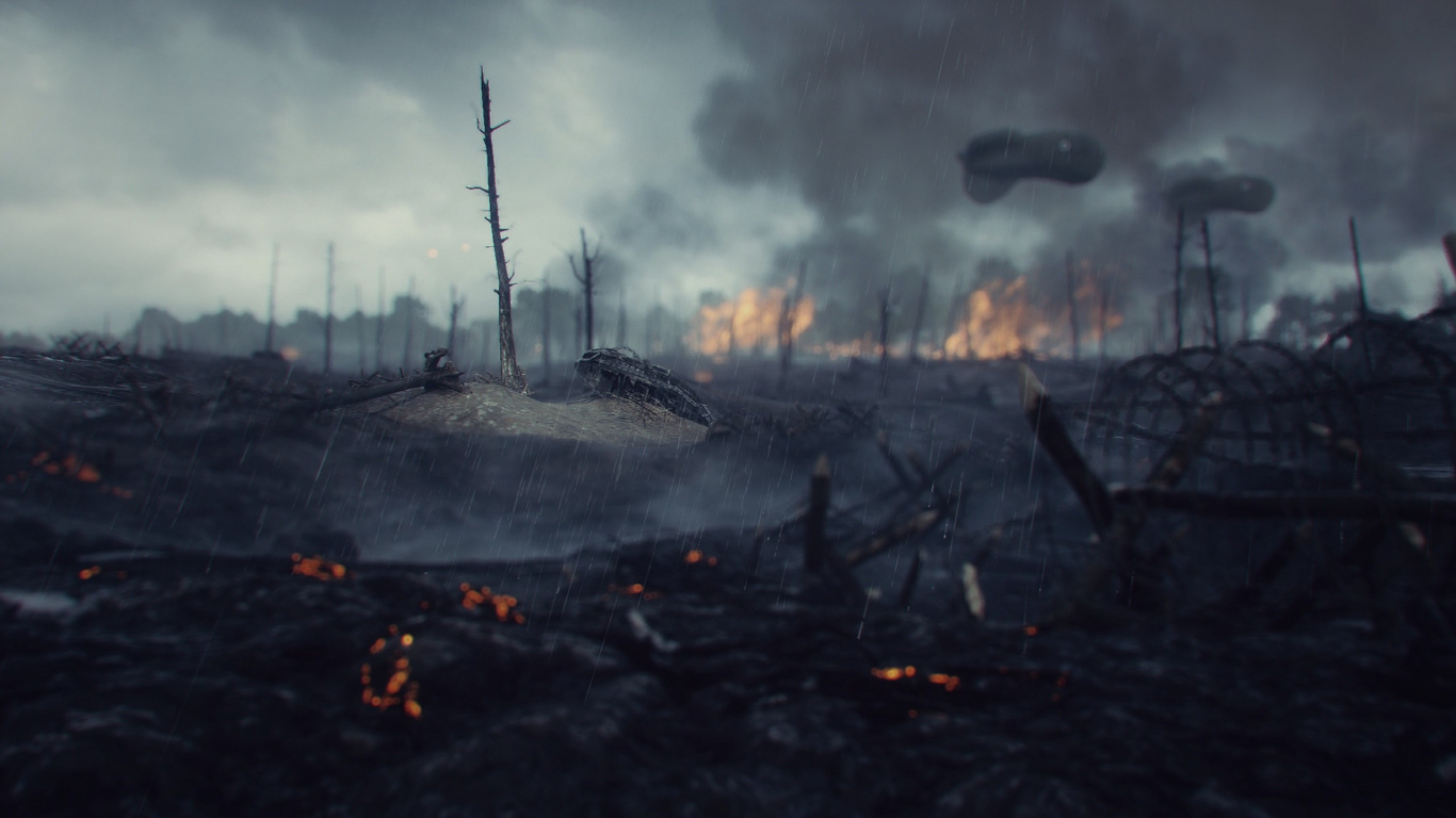 Battlefield 1, Game, Smoke, Battle, War. Wallpaper in 1366x768 Resolution
