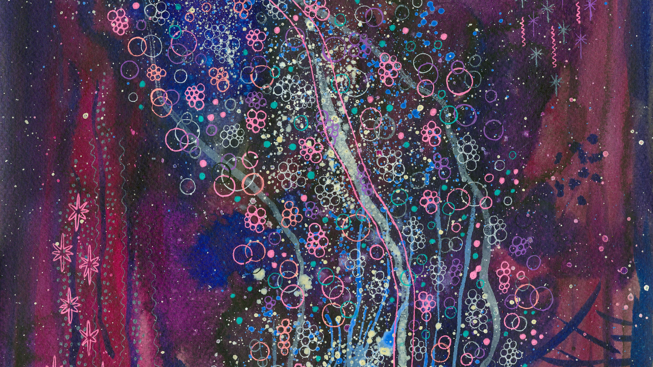 水彩画, 丙烯酸涂料, 紫色的, 现代艺术, 紫罗兰色 壁纸 1280x720 允许