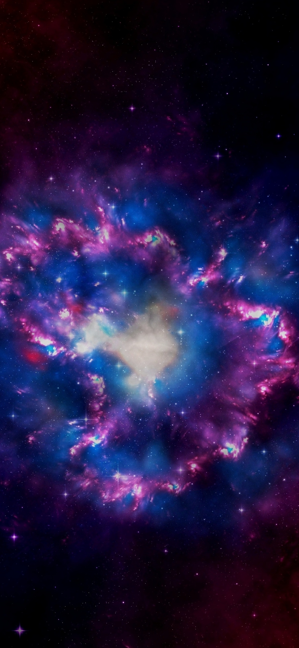 Ilustración de Galaxia Púrpura y Azul. Wallpaper in 1242x2688 Resolution