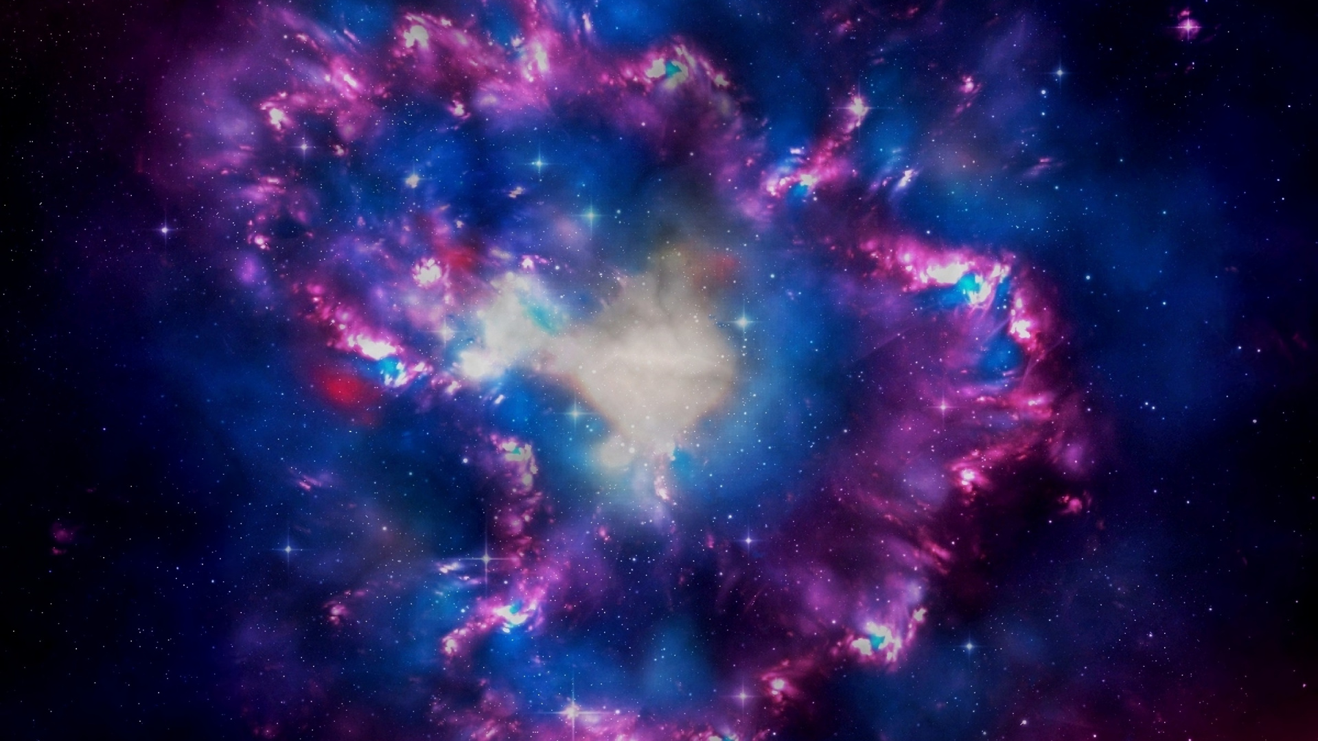 Lila Und Blaue Galaxie Illustration. Wallpaper in 1920x1080 Resolution