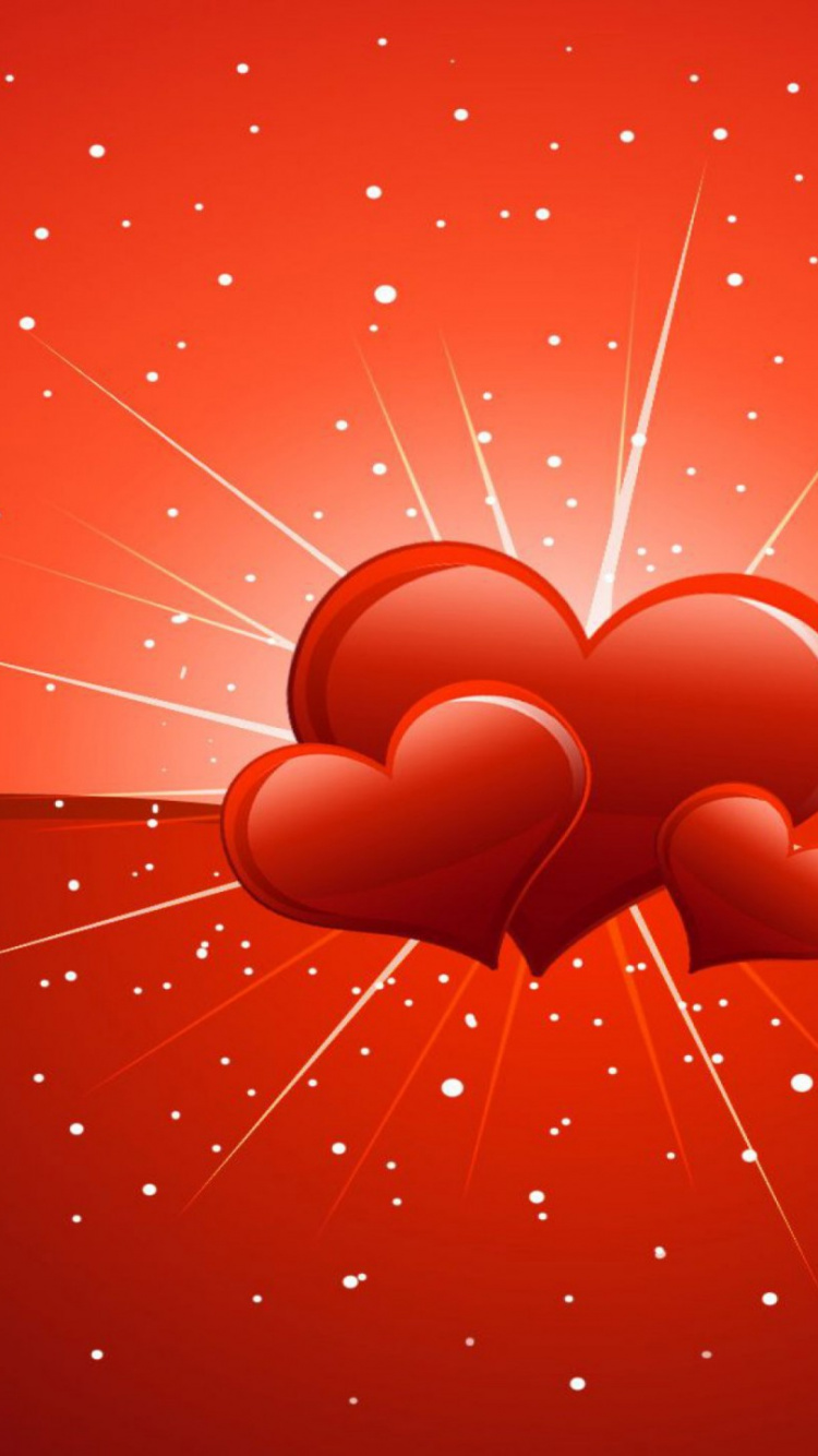 el Día de San Valentín, Coraz, Rojo, Gráficos, Amor. Wallpaper in 750x1334 Resolution