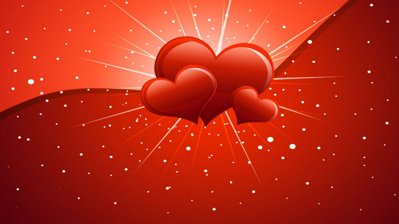le Jour de Valentines, Cœur, Red, Graphique, Amour. Wallpaper in 1280x720 Resolution