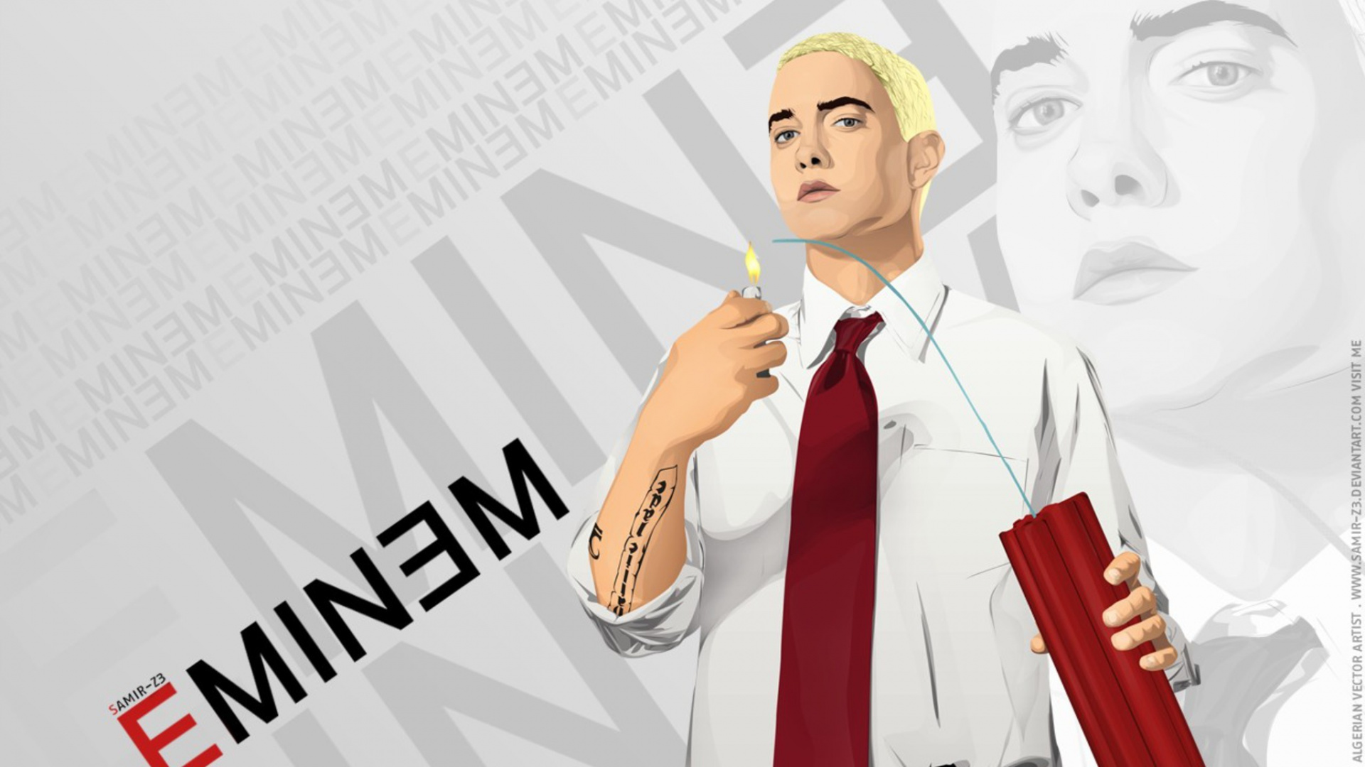 Eminem, Ilustración, Trabajo, Diseño Gráfico, Television. Wallpaper in 1920x1080 Resolution