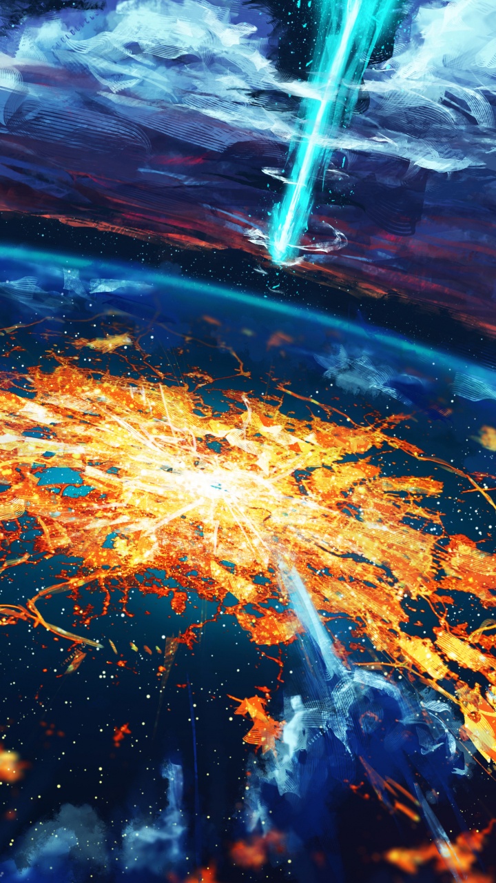 Blue and White Lightning Illustration. Wallpaper in 720x1280 Resolution