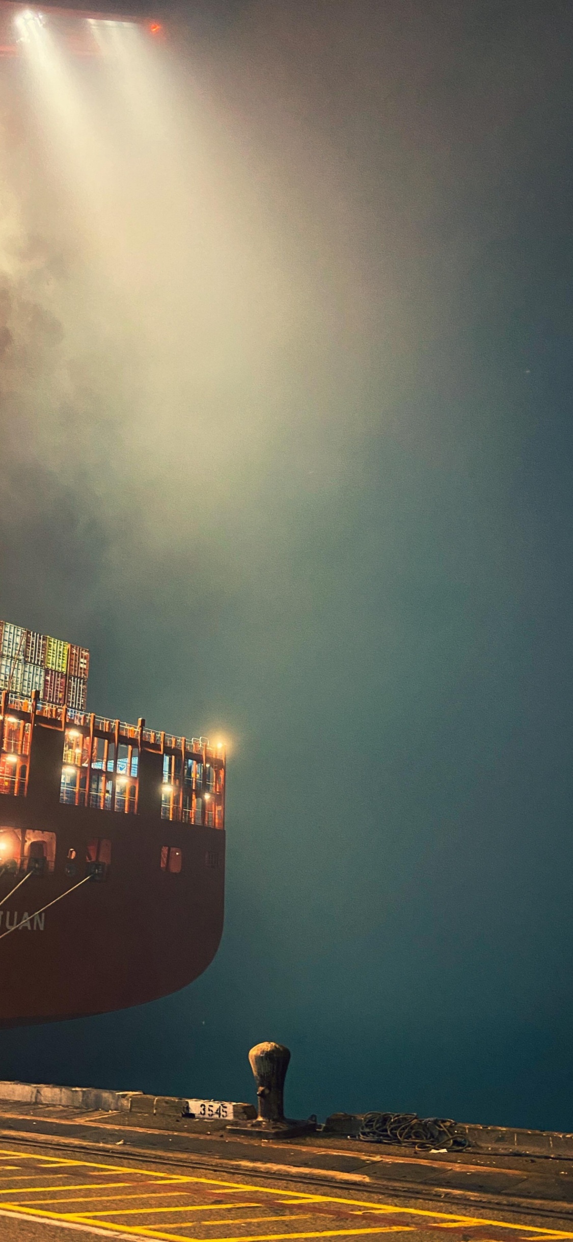 气氛, 船只, 地平线, 城市, 透镜的光晕 壁纸 1125x2436 允许