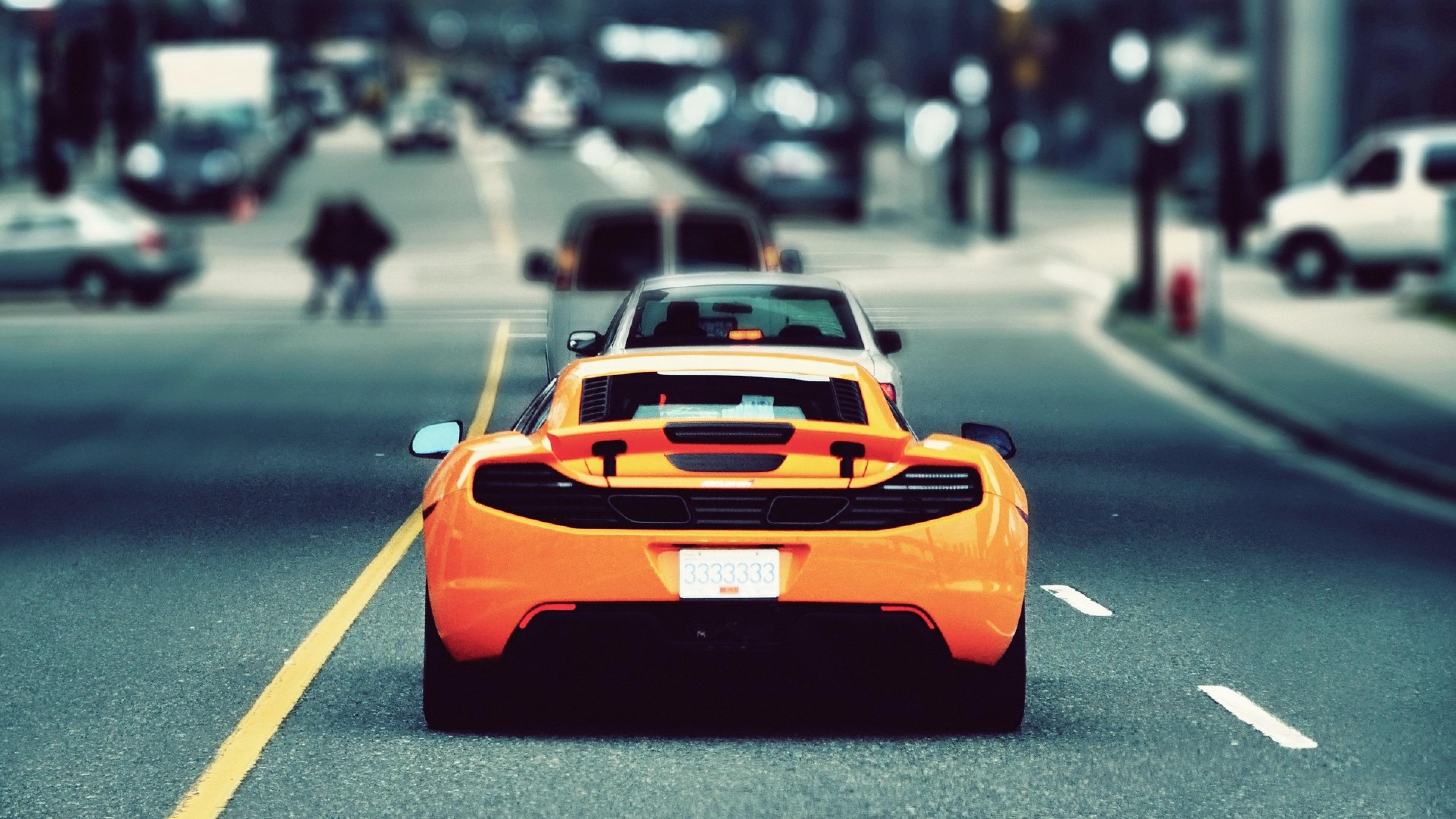Orange Lamborghini Aventador on Road During Daytime. Wallpaper in 3840x2160 Resolution