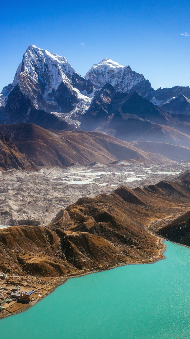 Gokyo Ri, Mountainous Landforms, Mountain, Natural Landscape, Mountain Range. Wallpaper in 750x1334 Resolution
