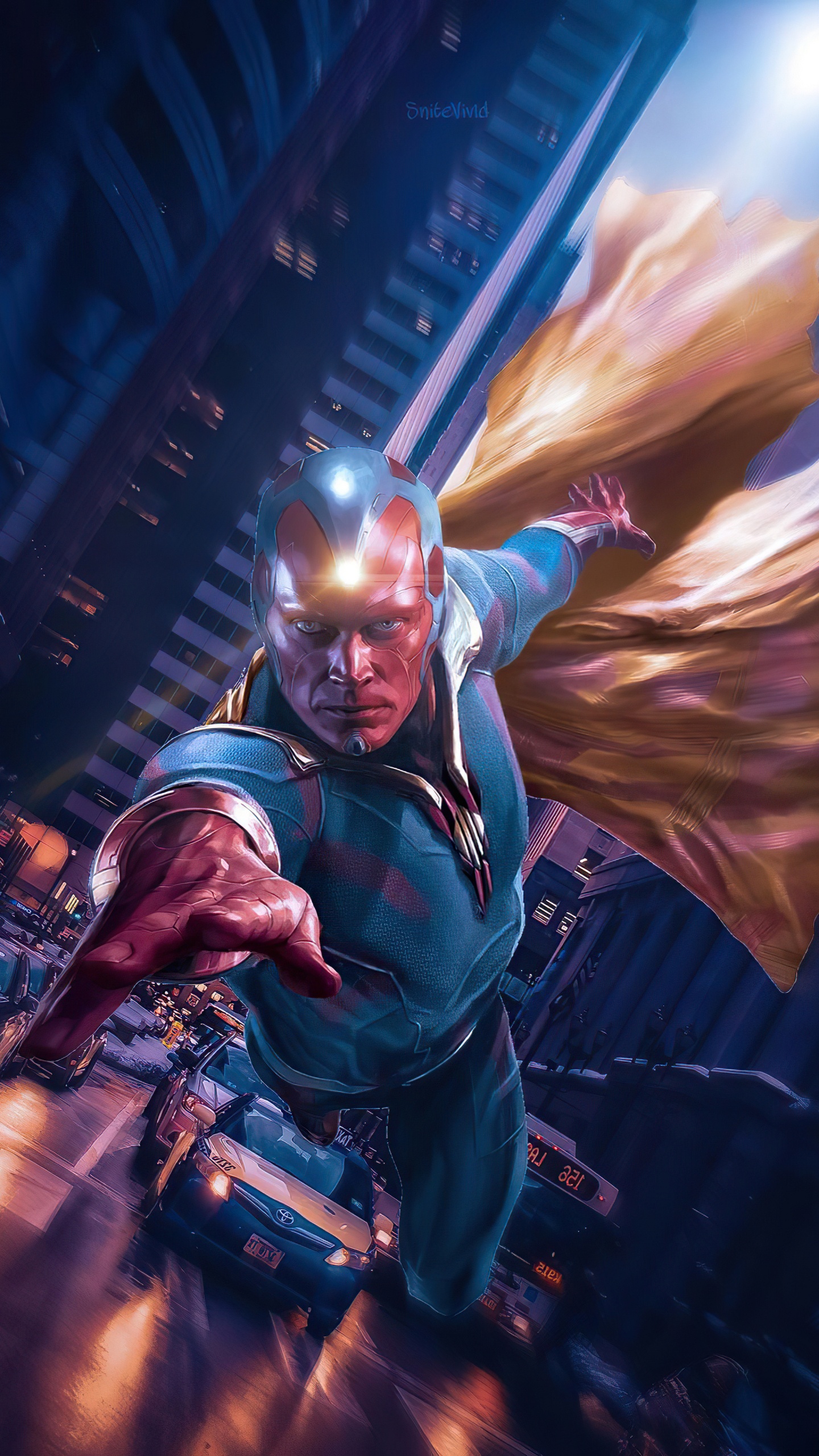 Vision Marvel Cool, Vision, Wandavision, Marvel Cinematic Universe, Art. Wallpaper in 1440x2560 Resolution