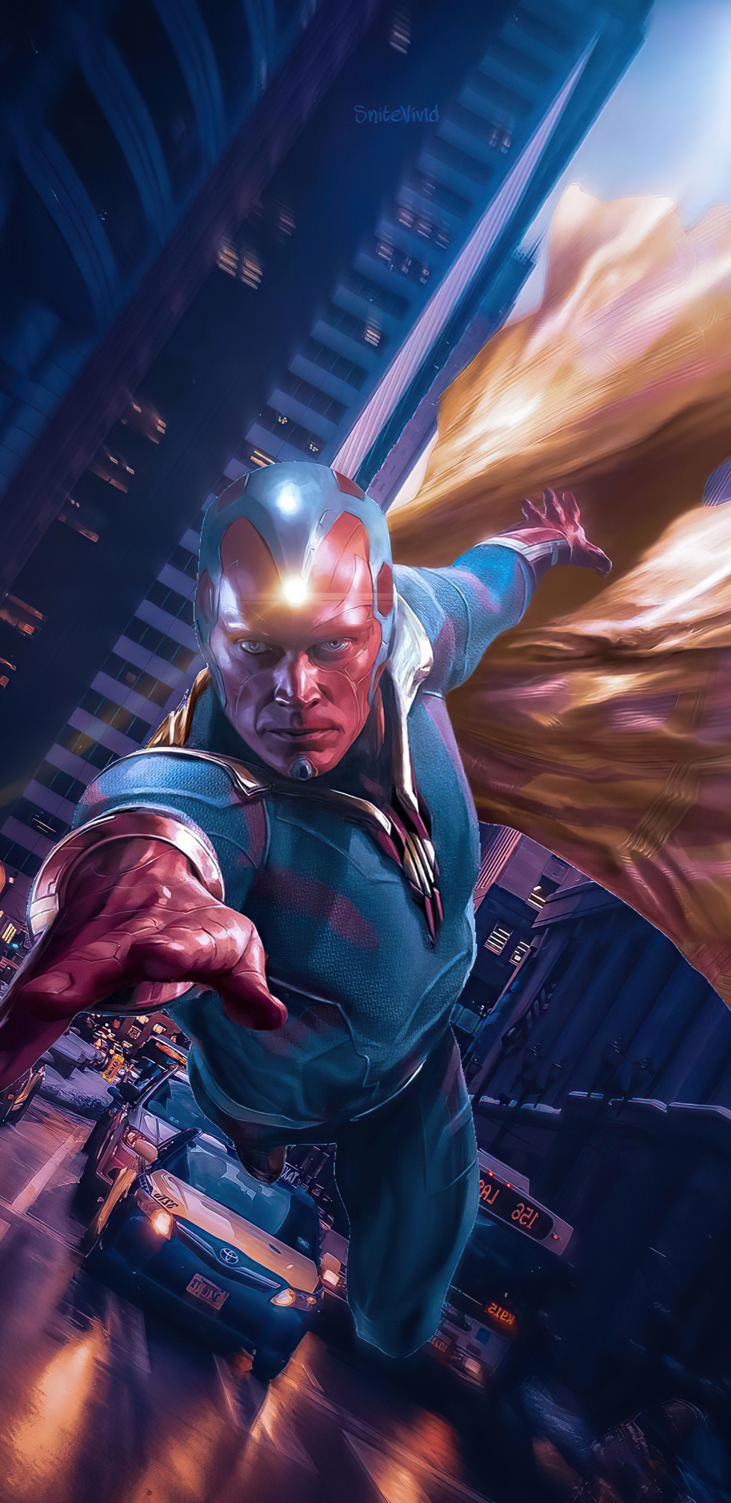 Vision Marvel Cool, Vision, Wandavision, Marvel Cinematic Universe, Art. Wallpaper in 1440x2960 Resolution