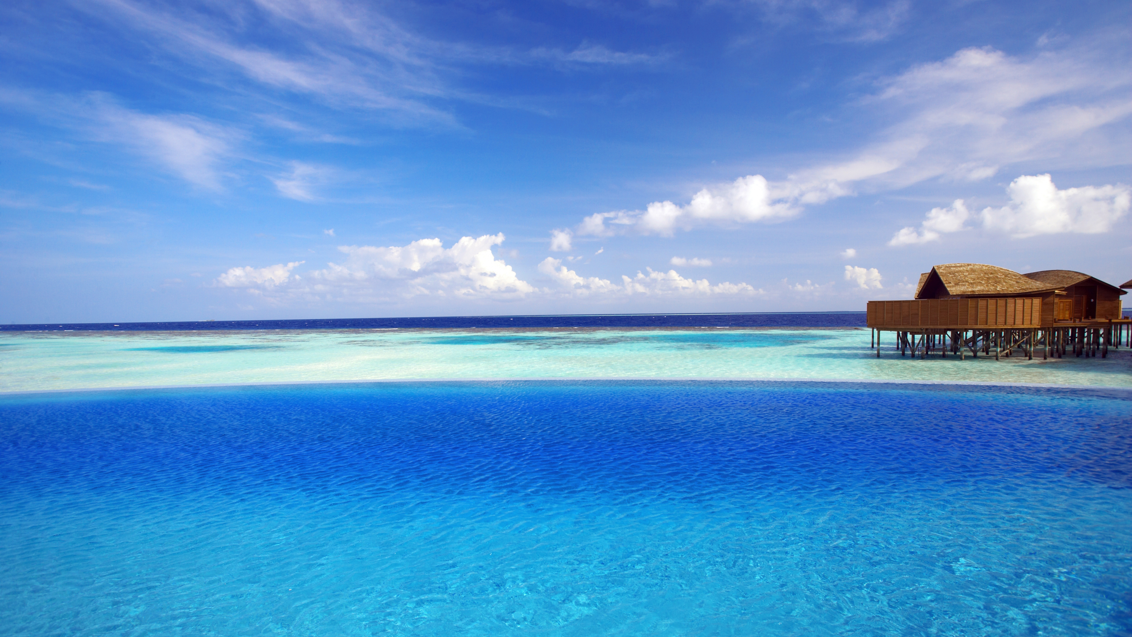 度假村, 大海, 海滨度假胜地, 海洋, Azure 壁纸 3840x2160 允许