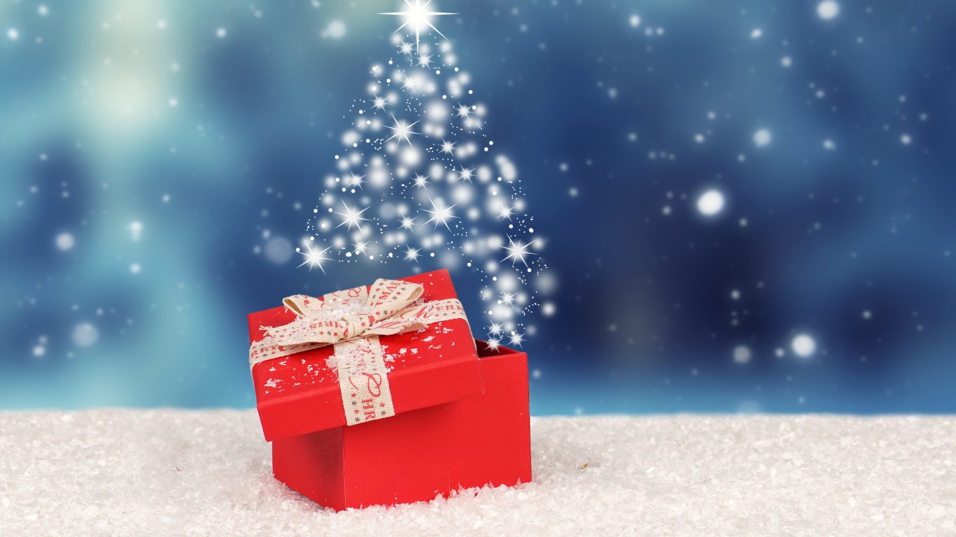 圣诞节那天, 冬天, 圣诞节, 圣诞树, 圣诞前夕 壁纸 1366x768 允许