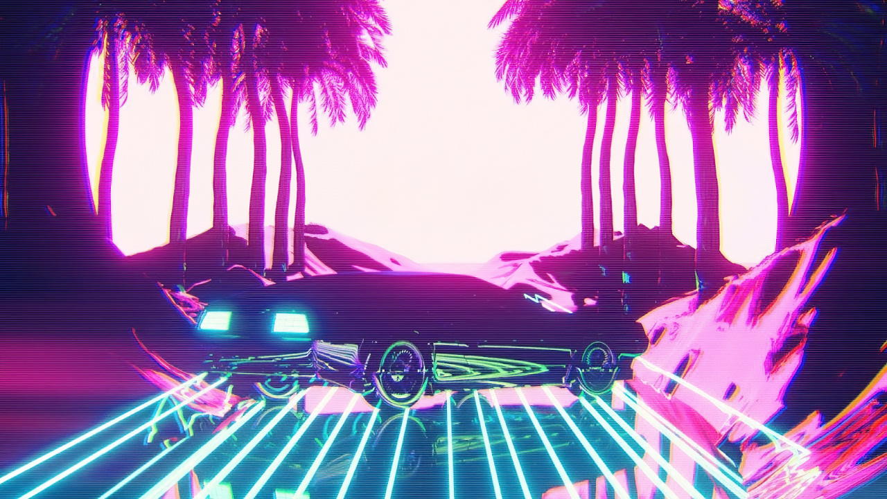 Cyberpunk, Cyberpunk 2077, Cyberpunk 2020, Vaporwave, Retro Synthwave. Wallpaper in 1280x720 Resolution