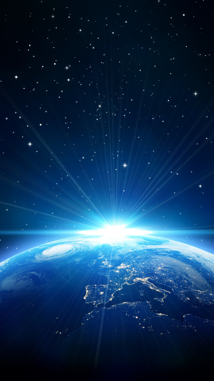 Blue and White Light in The Sky. Wallpaper in 750x1334 Resolution