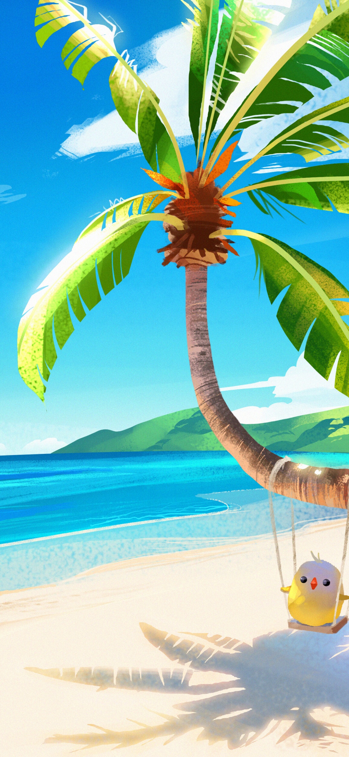 Illustration, Tropics, Tree, Palm Tree, Nature. Wallpaper in 1125x2436 Resolution