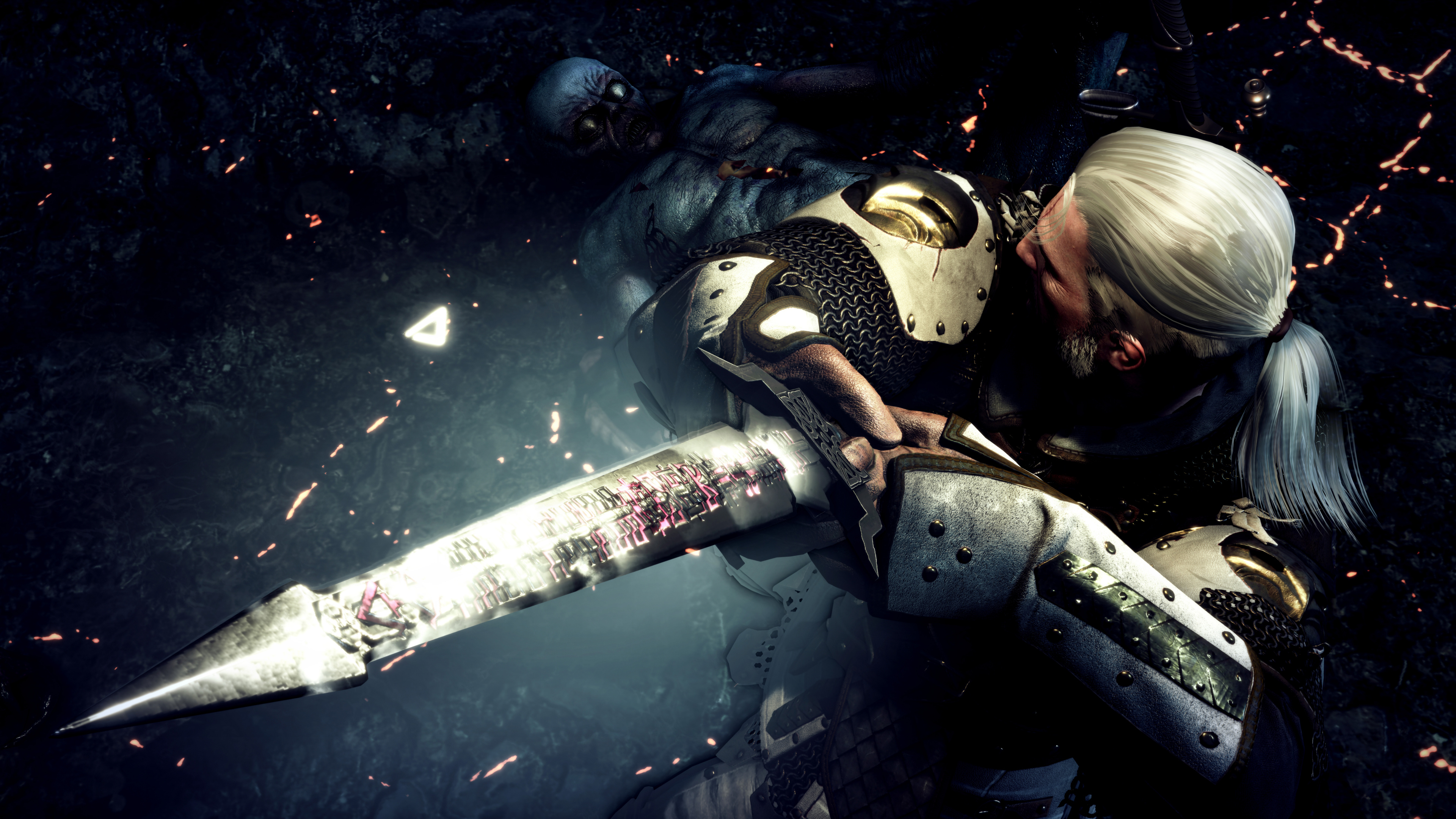 The Witcher 3 Wild Hunt, Geralt de Rivia, Ciri, Obscurité, Bras. Wallpaper in 3840x2160 Resolution