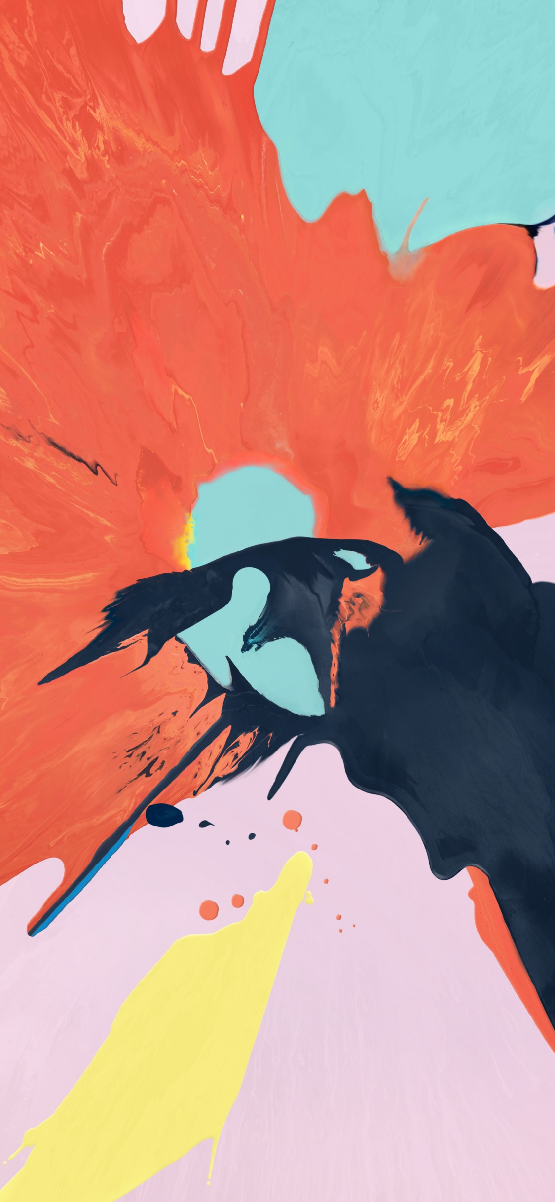 Black and White Bird Painting. Wallpaper in 1125x2436 Resolution