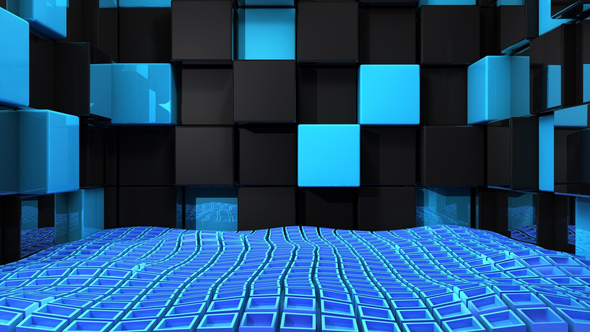 Download 1920x1080 Wallpaper Blue and Black Building Interior Blue and Black Building Interior. Wallpaper in 1920x1080 Resolution