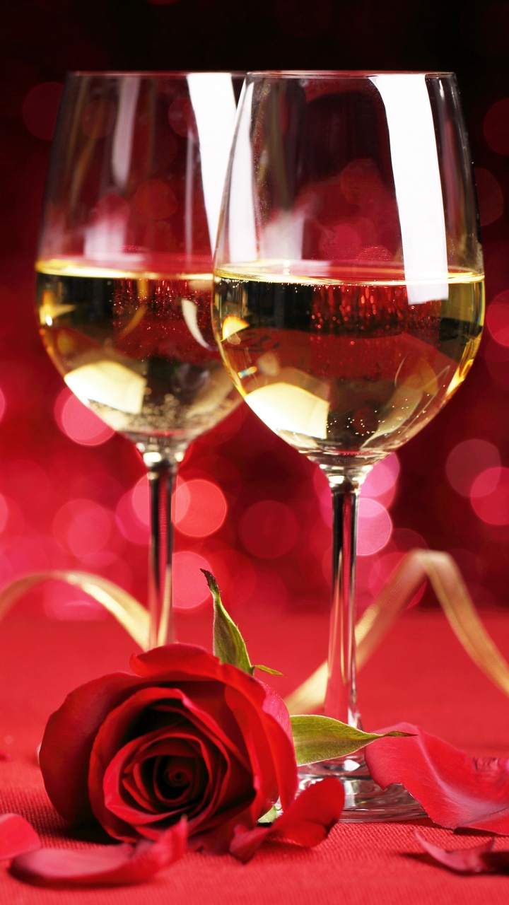 Valentines Tag, Restaurant, Becher, Champagner Gläsern, Drinkware. Wallpaper in 720x1280 Resolution