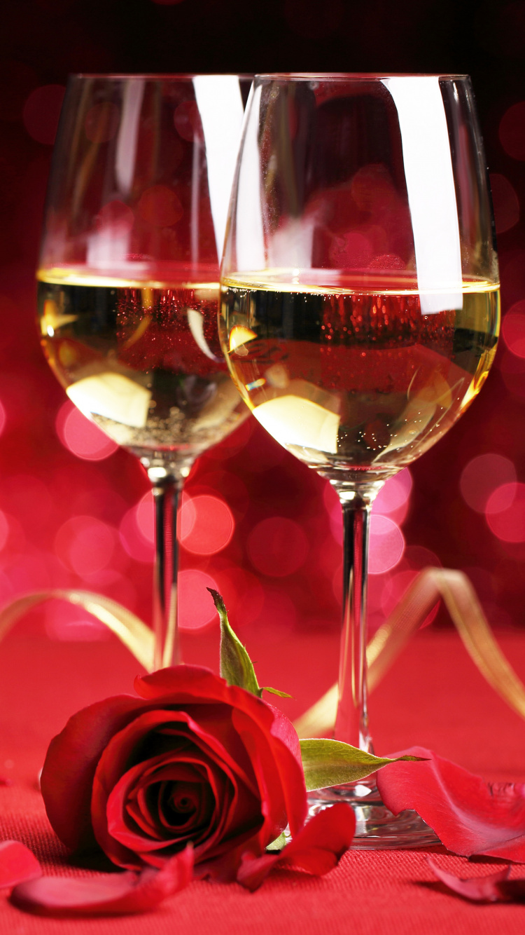 Valentines Tag, Restaurant, Becher, Champagner Gläsern, Drinkware. Wallpaper in 750x1334 Resolution
