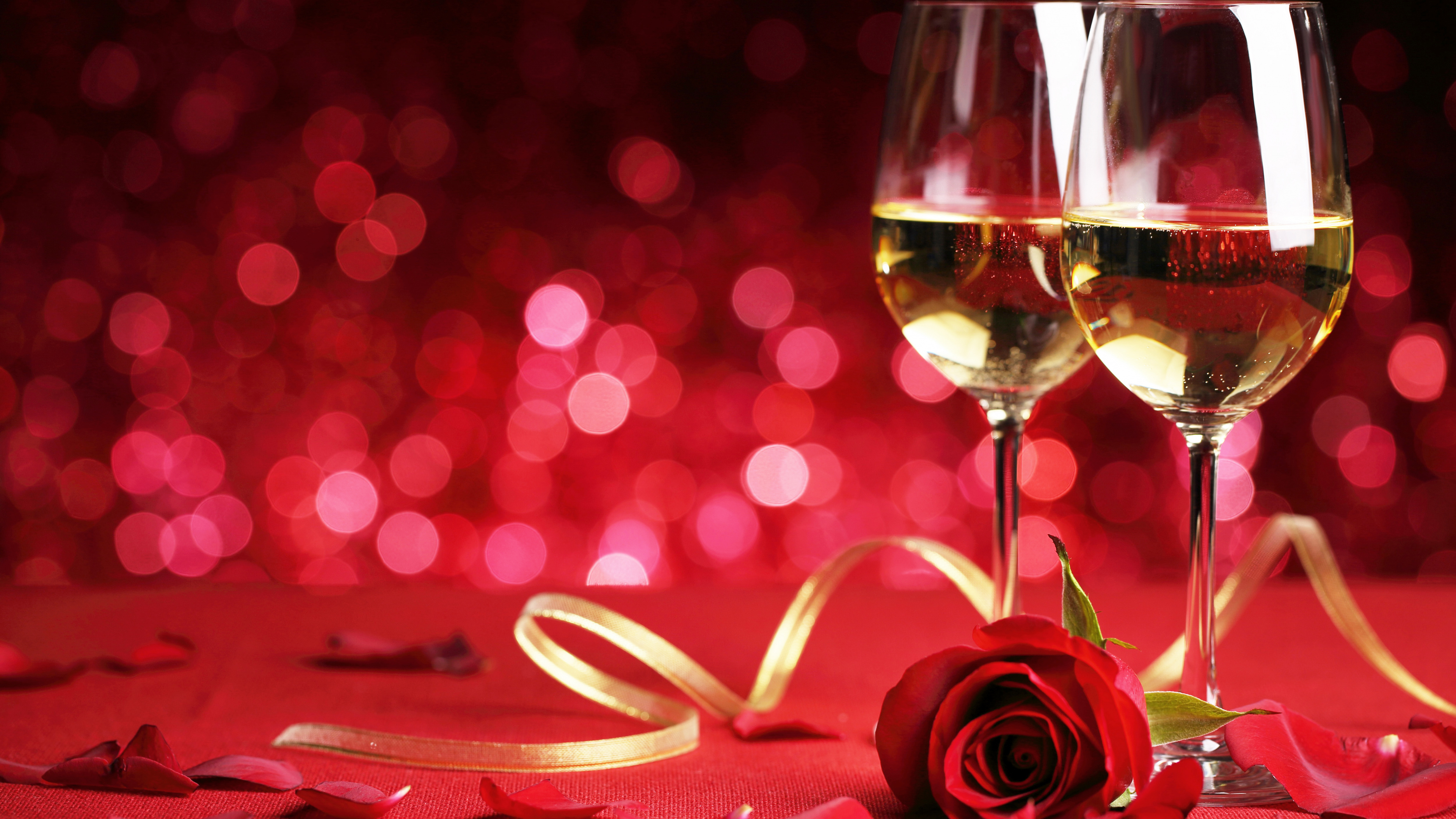 Valentines Day, Restaurant, Dinner, Stemware, Wine Glass. Wallpaper in 3840x2160 Resolution