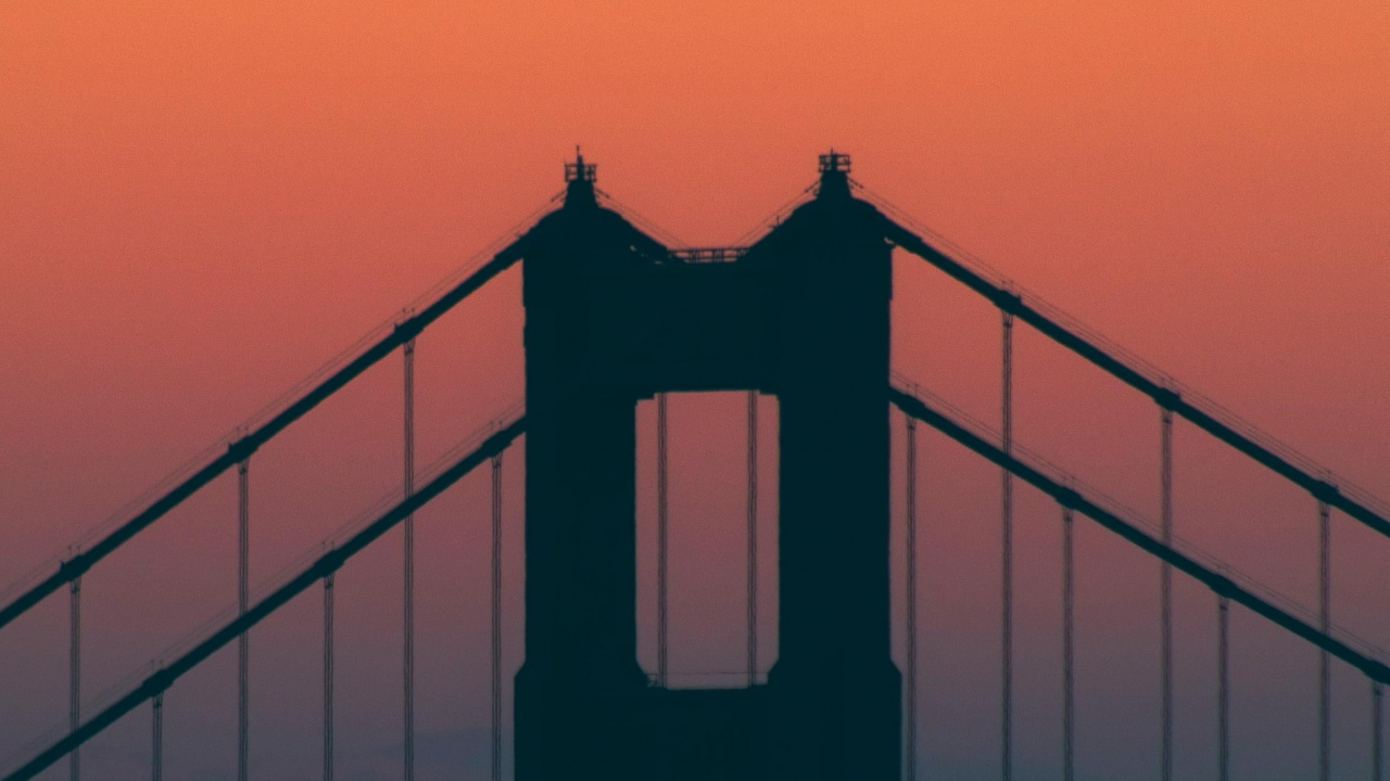 Golden Gate Bridge, Atmosphäre, Cloud, Gewässer, Afterglow. Wallpaper in 1280x720 Resolution