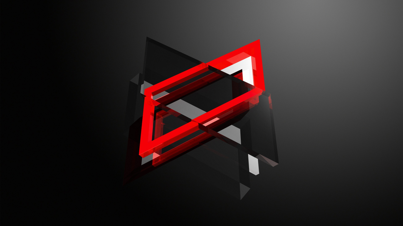 Red and Black Frame Illustration. Wallpaper in 1366x768 Resolution