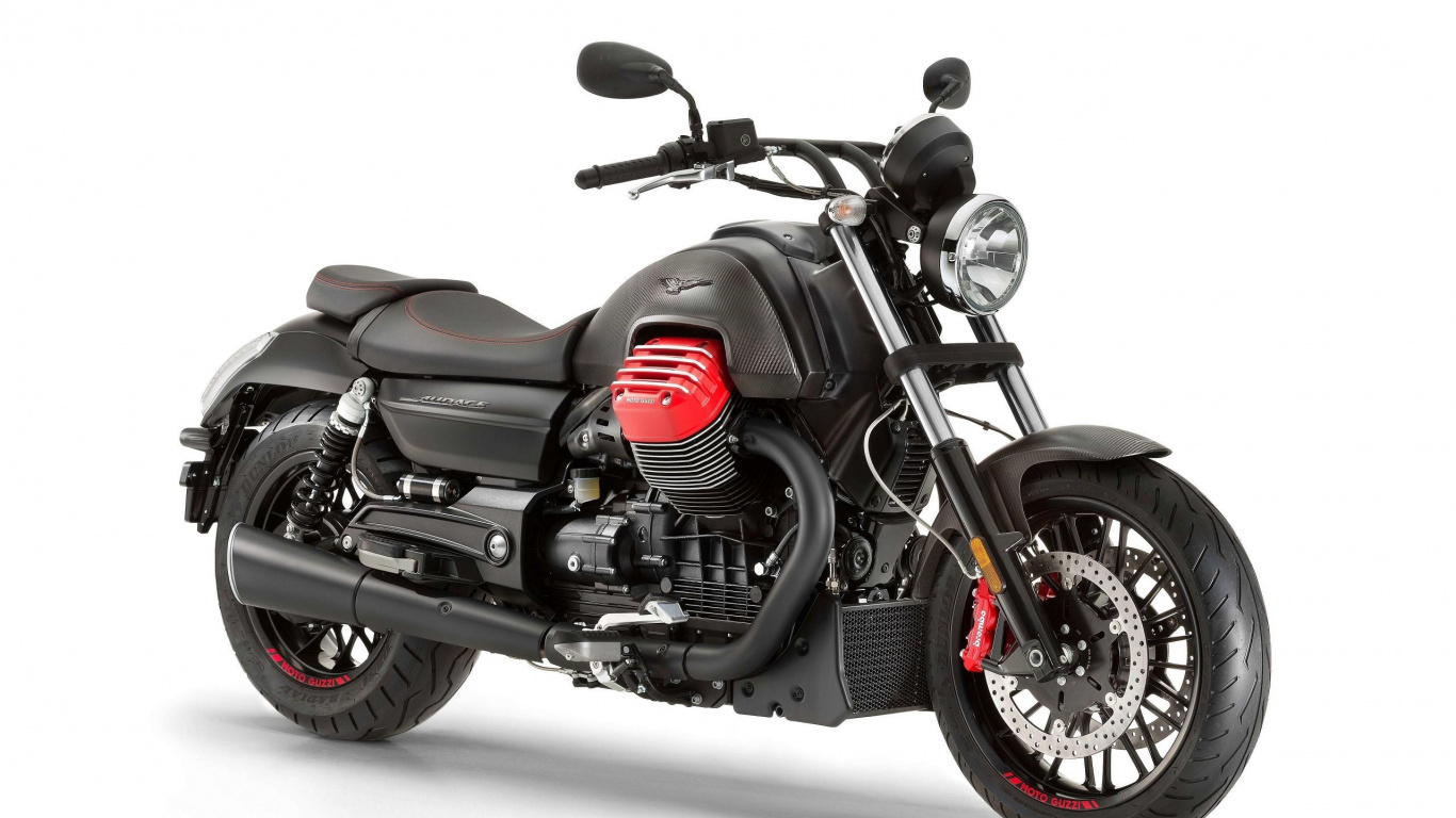 Motocicleta Cruiser Negra y Roja. Wallpaper in 1366x768 Resolution
