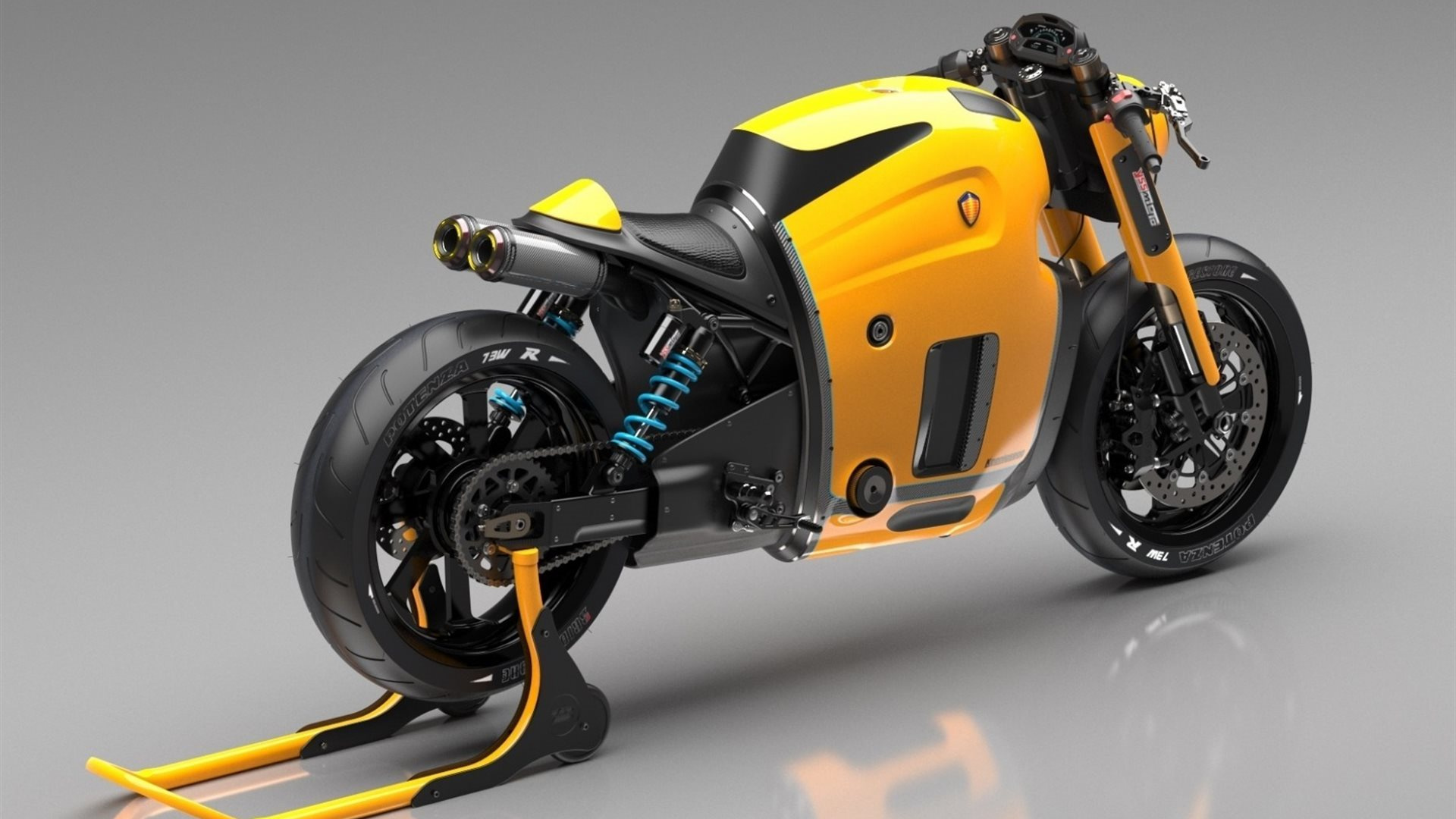 Yellow and Black Sports Bike. Wallpaper in 1920x1080 Resolution