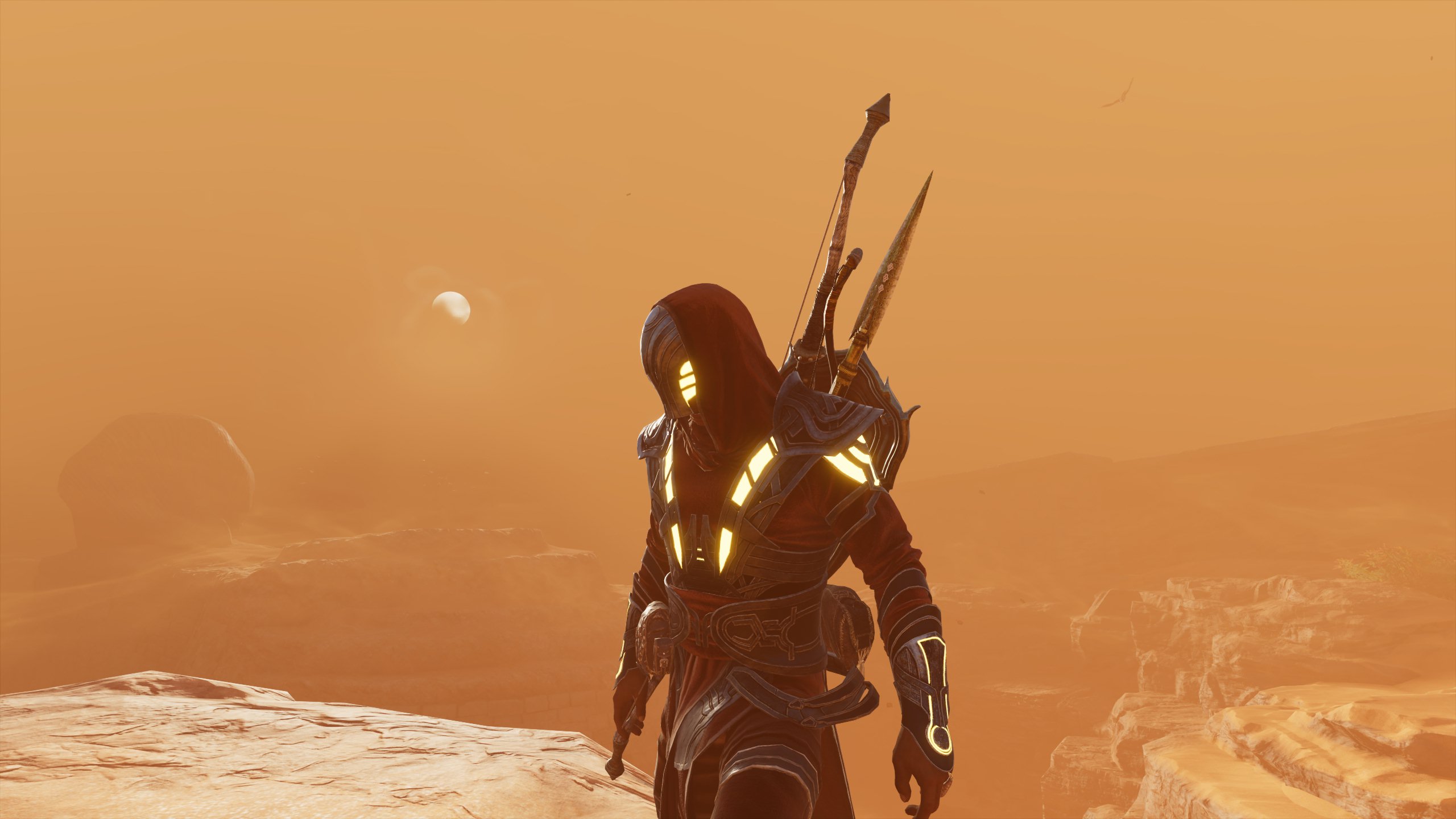 Desserts, Landscape, Horizon, Moon, People in Nature. Wallpaper in 2560x1440 Resolution