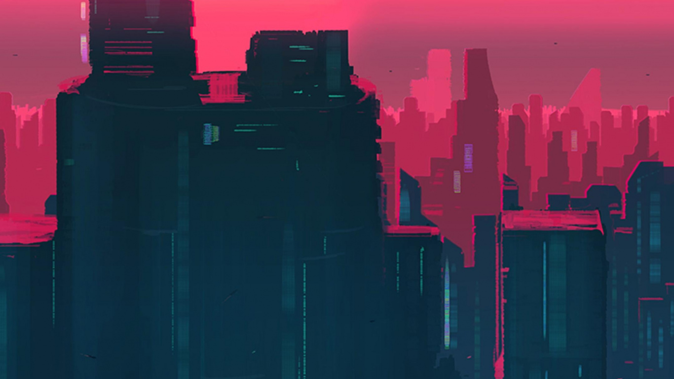 Edificio, Ambiente, Torre, Afterglow, Atardecer. Wallpaper in 1366x768 Resolution