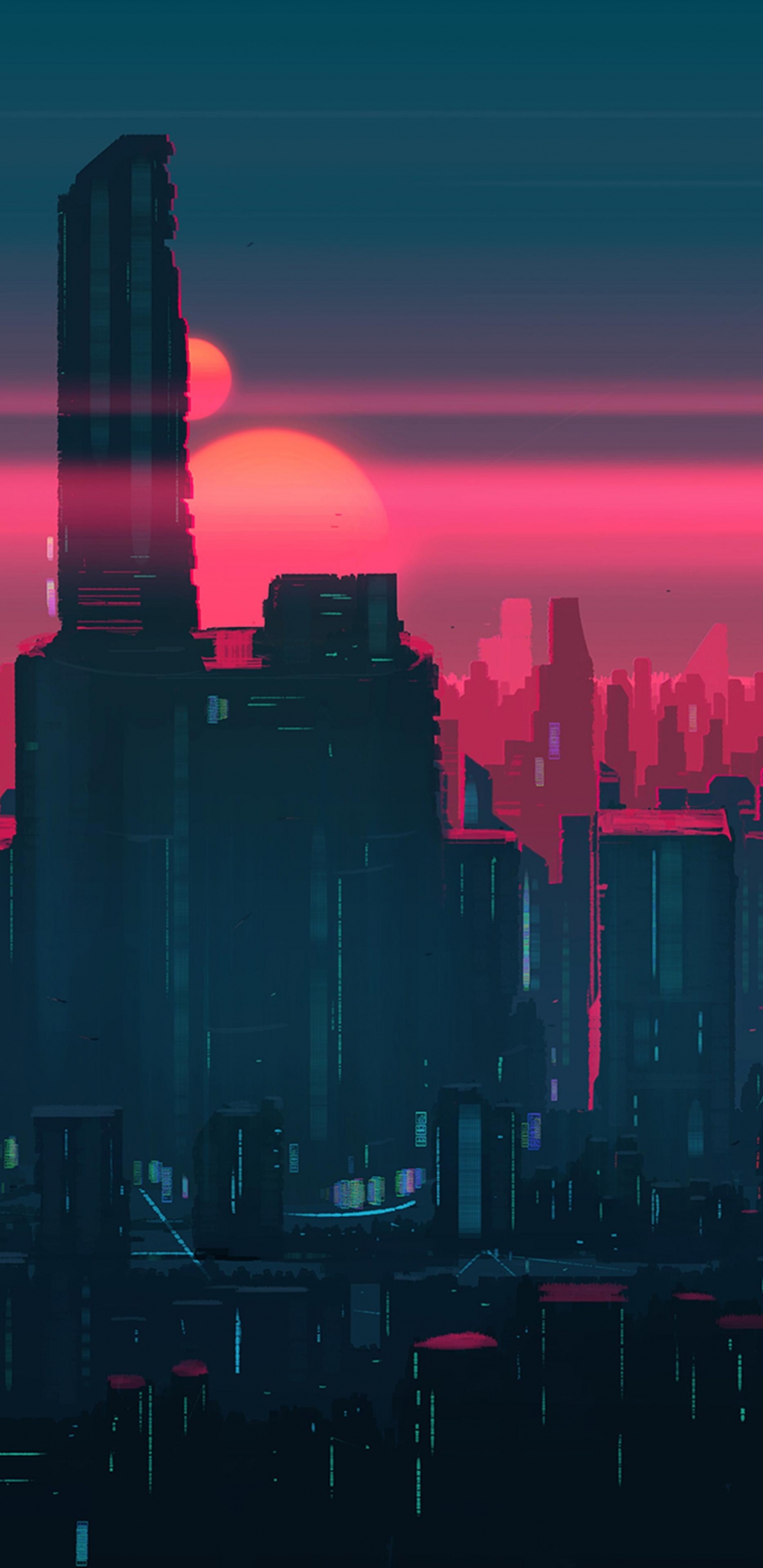 Edificio, Ambiente, Torre, Afterglow, Atardecer. Wallpaper in 1440x2960 Resolution