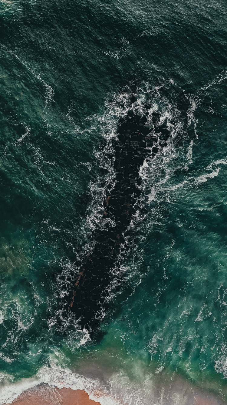 Coast, Sea, Ocean, Wave, Wind Wave. Wallpaper in 750x1334 Resolution