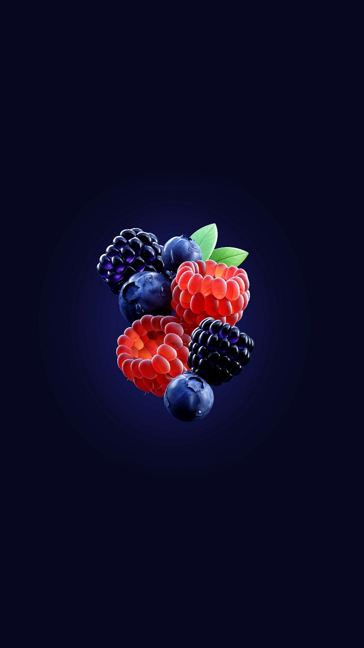 Black Fruit, Fruit, Fruit Art, Vegetable, Raspberry. Wallpaper in 720x1280 Resolution