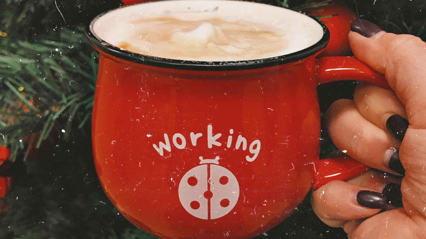 Person Holding Red and White Ceramic Mug With Coffee. Wallpaper in 1366x768 Resolution