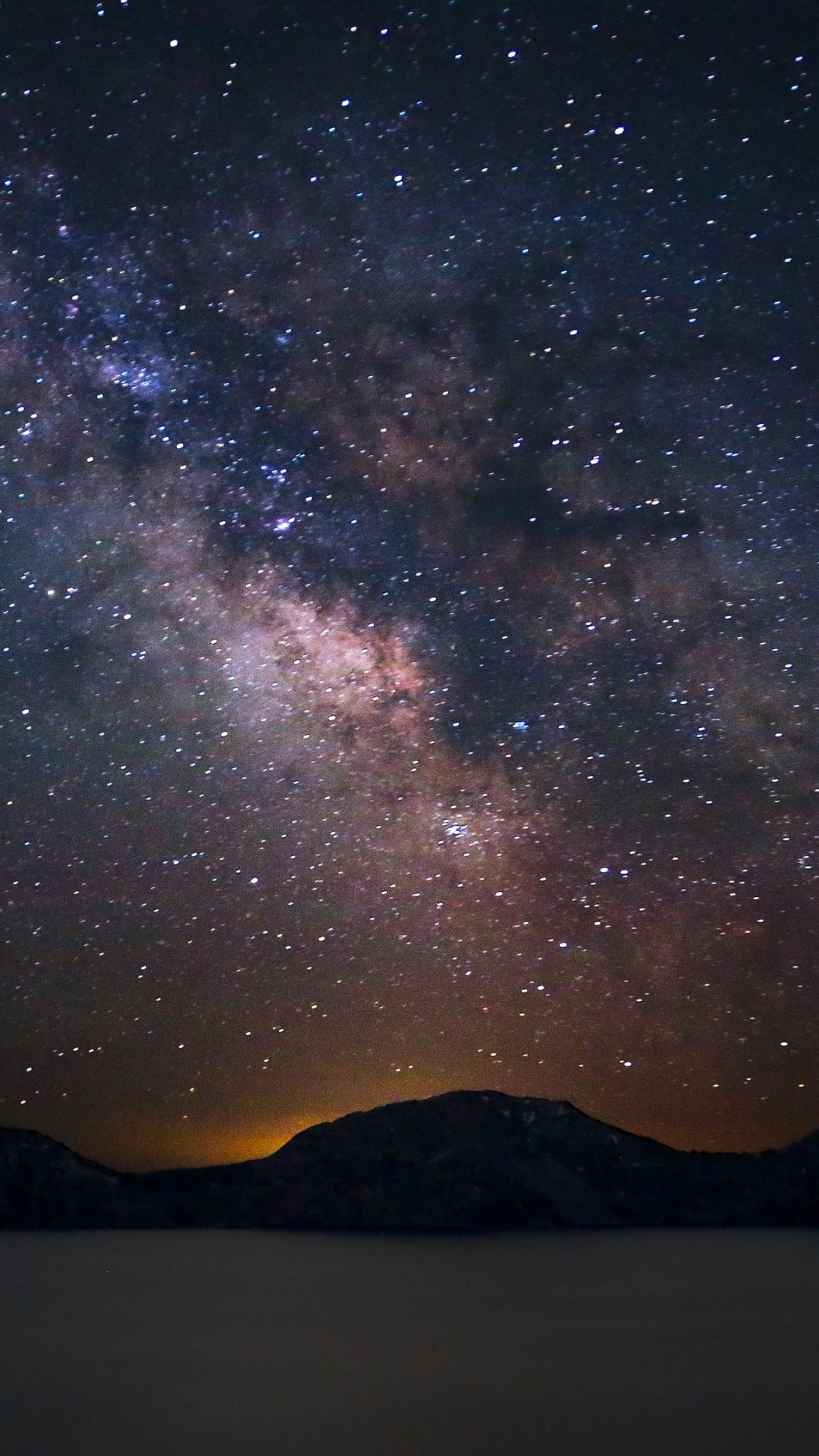 Silhouette of Mountain Under Starry Night. Wallpaper in 1080x1920 Resolution