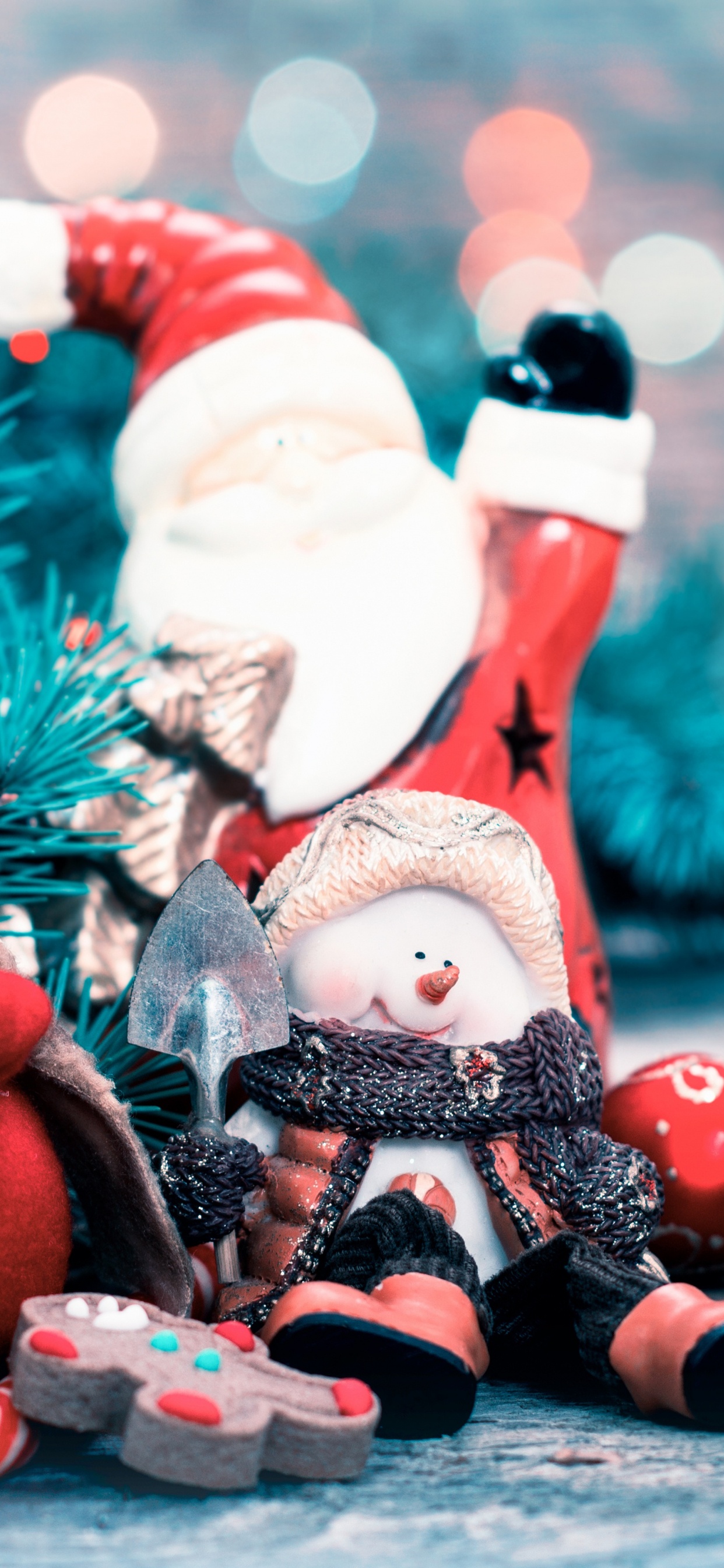 Snowman, Christmas Day, Santa Claus, Christmas Decoration, Christmas. Wallpaper in 1242x2688 Resolution