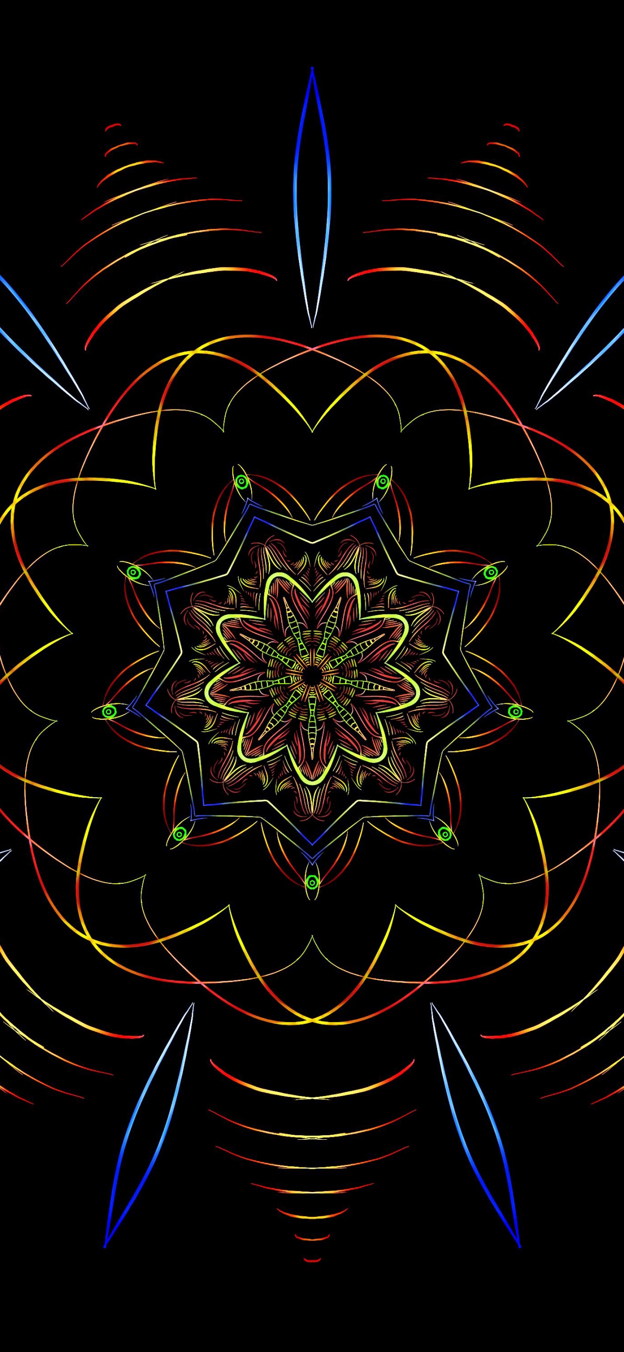 Ilustración de Flor Azul y Blanca. Wallpaper in 1242x2688 Resolution